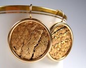 Handmade Shagreen Jewelry - Molten Gold Sting Ray Leather Earrings by dirtyrice on etsy