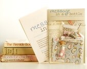 REDUCED PRICE - Create your own Message in a Bottle - full kit containing bottle, papers & embellishments - Pink/blue