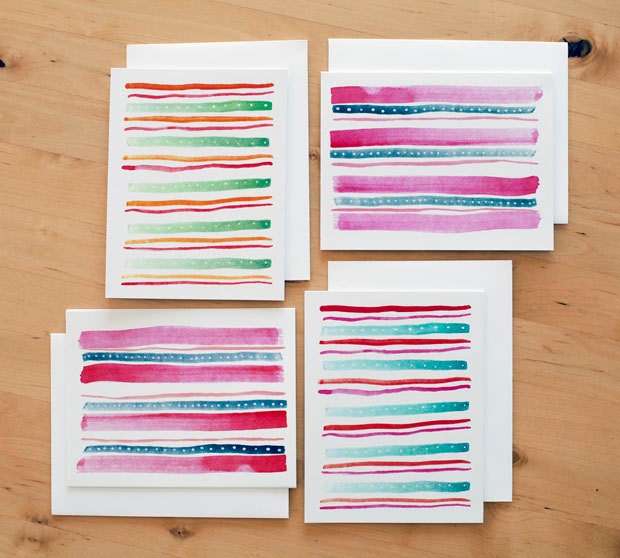 SET OF 8 // stripes greeting cards
