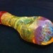 Glass Pipe Inside Out Exotic Amber Frit Corkscrew With Color Changing Glowing Purple Honeycomb Tobacco Spoon Pipe