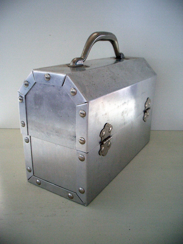 RESERVED Miner's Riveted Aluminum Lunchbox by L. May MFG