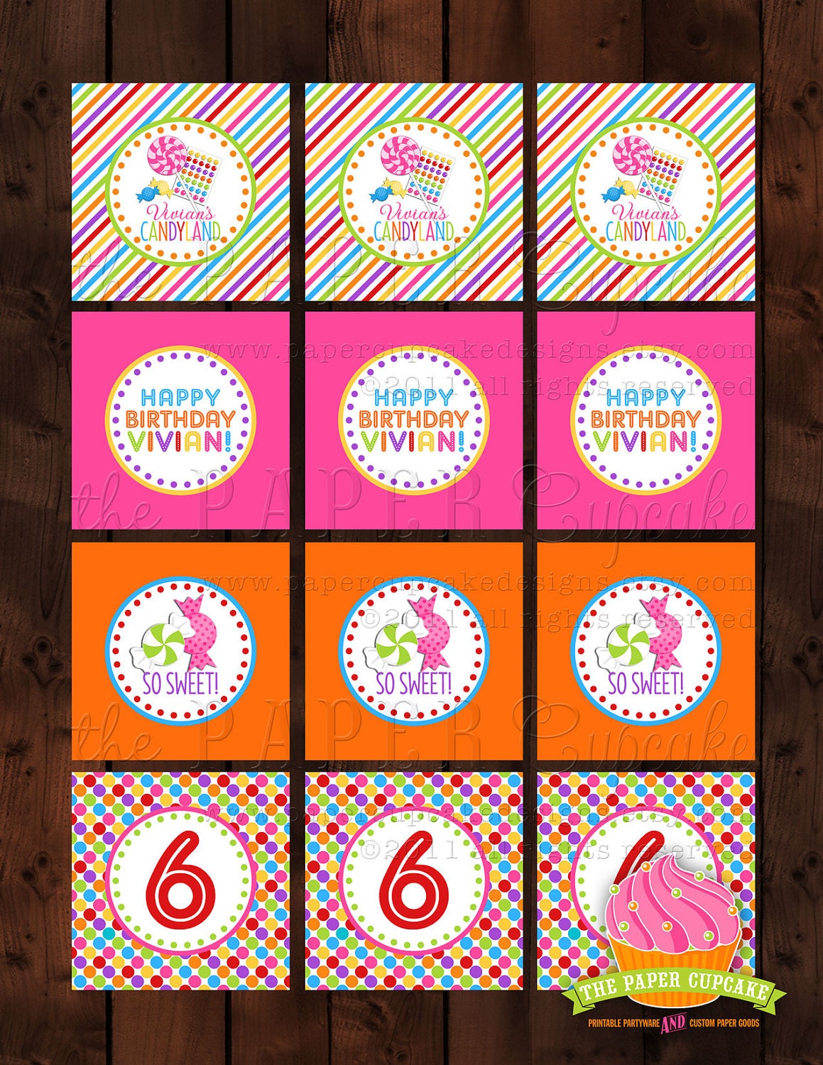 Printable Party Toppers - I Want Candy - Candyland Inspired Sweet Shop Collection Collection - DIY Printables by The Paper Cupcake