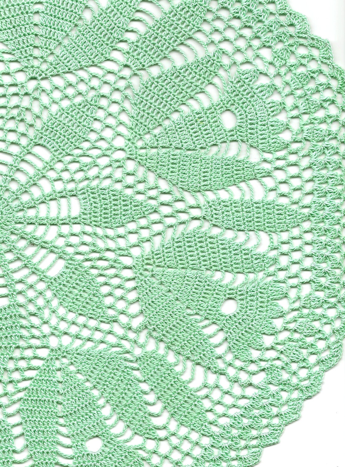Crochet doily, lace doily, table decoration, crocheted place mat, center piece,doily tablecloth, table runner, napkin, mint green