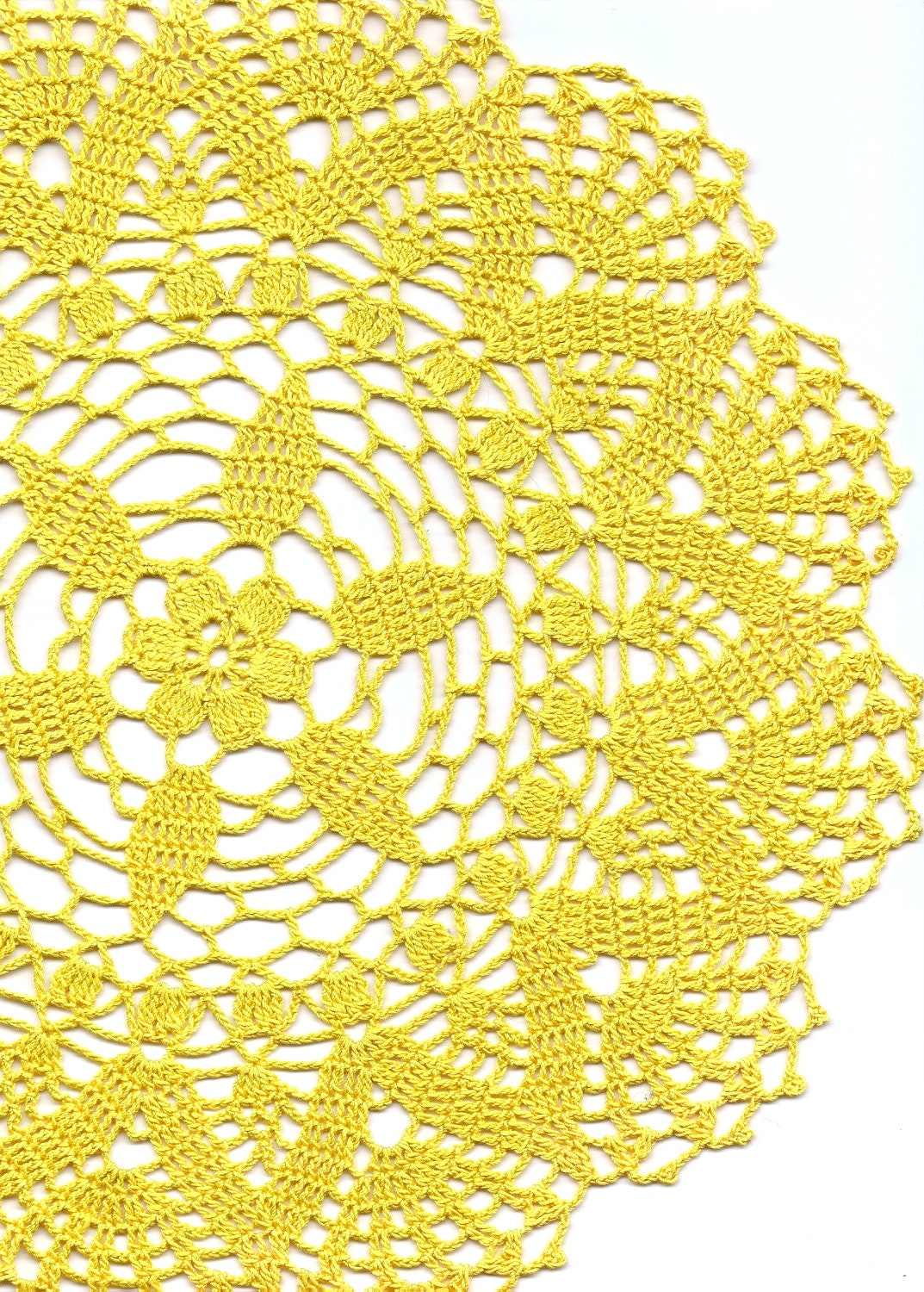 Crochet doily, lace doily, table decoration, crocheted place mat, center piece,doily tablecloth, table runner, napkin, yellow