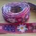 Jacquard Ribbon Trim Flowers and Hearts 1 1/2 Inch Wide 3 1/2 Yards L0387 Red, Green, Blue, Pink, White