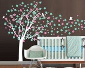 Tree Wall Decal - Cherry Tree in the Wind - Vinyl Wall Art