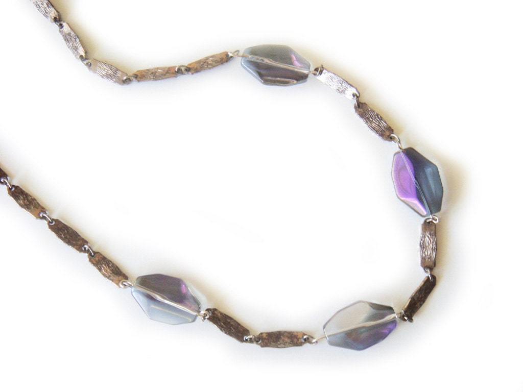 Iridescent Purple Crystal Necklace