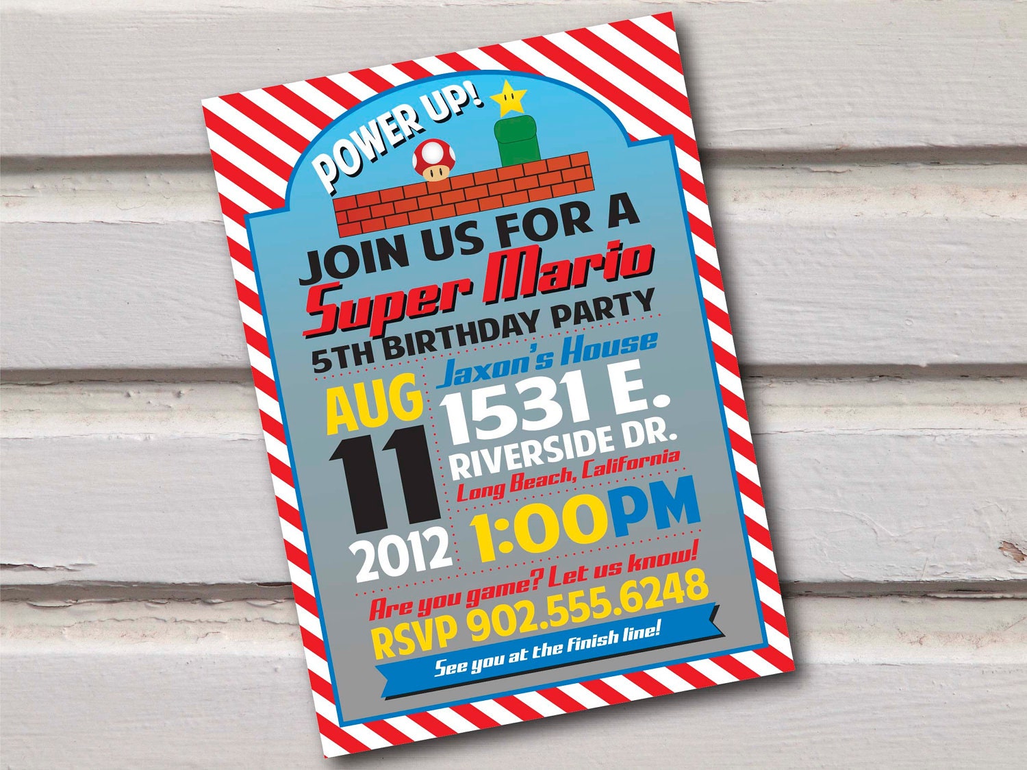 Super Mario Birthday Invitation