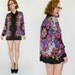 Silk Floral Ornate Blouse Oversized Shirt Black