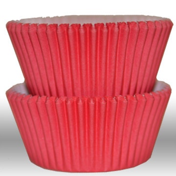 Solid Red GREASEPROOF Baking Cups Cupcake Liners - Quantity 50 Il_570xn