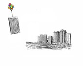 City Skyline Print with a dash of whimsy-Richmond, Virginia