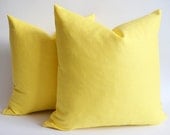 Sukan / 1 Light Lemon Yellow Linen Pillow Covers Euro Sham Cover Linen Euro Sham - 24x24 inch