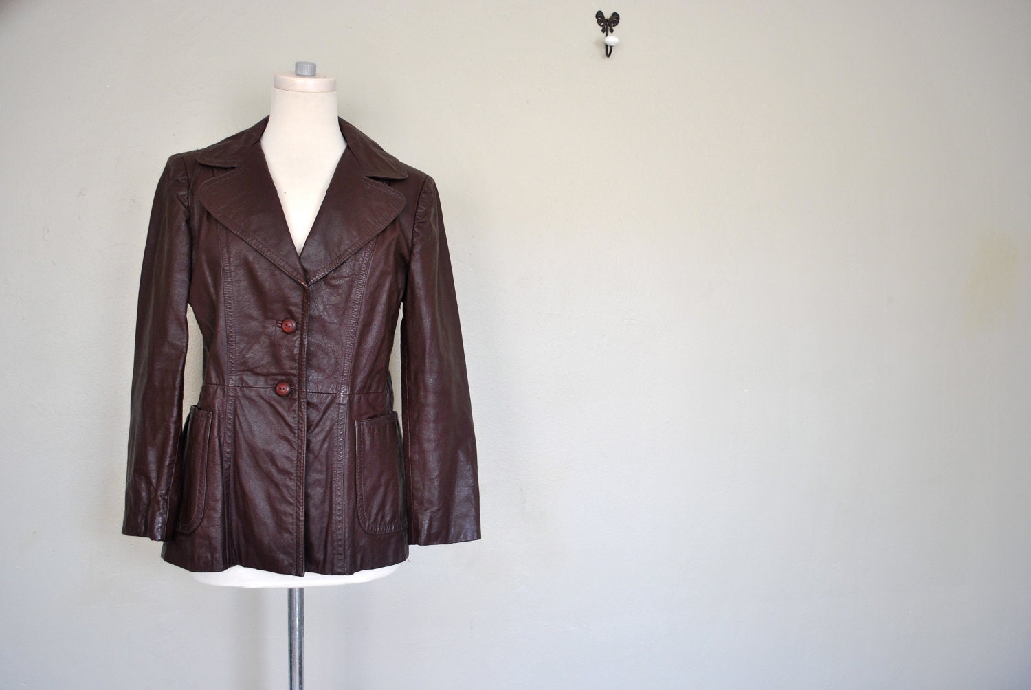Oxblood Leather Jacket - Ladies Dorby Casuals New York Maroon Leather Jacket - Vintage Leather Coat