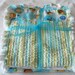 Baby Boy Chenille Burp Cloth Set of Three- Retro Blue and Green Rag Quilt