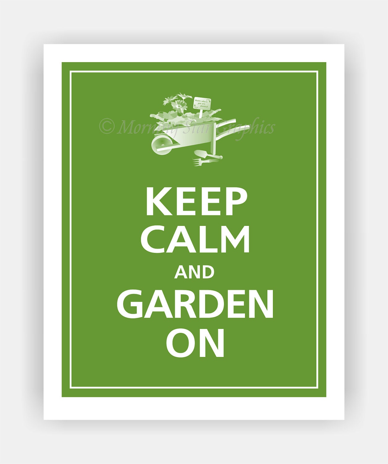 Keep Calm and GARDEN ON Print 8x10 (Gecko featured)