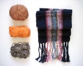 Handwoven 'Navy Dusk Confetti' Scarf