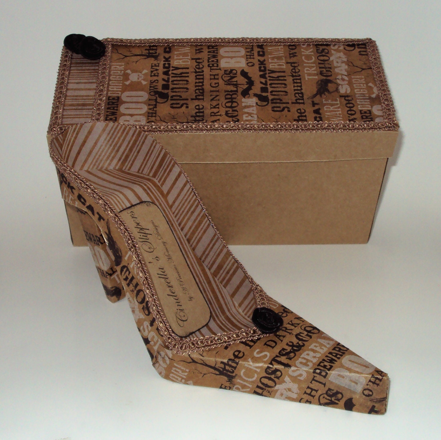 Paper Shoe and Box Spooky Large Decoration Centerpiece OOAK Il_170x135