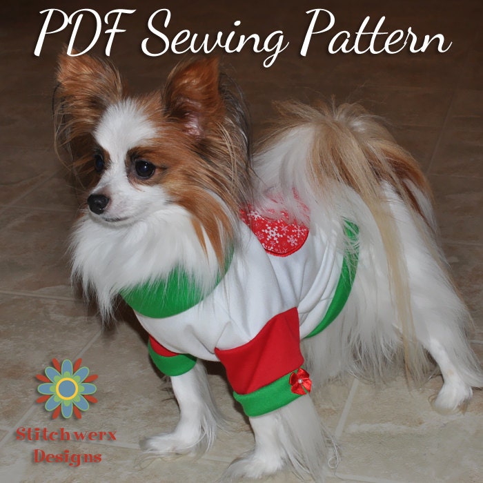 Christmas Holiday Dog T Shirt Pattern, S204 with 4 Applique Designs, 5 Sizes Included, Pullover Style With or Without Hoodie Options