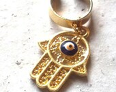 Hamsa Ear Cuff // Hand of Fatima // Evil Eye Charm