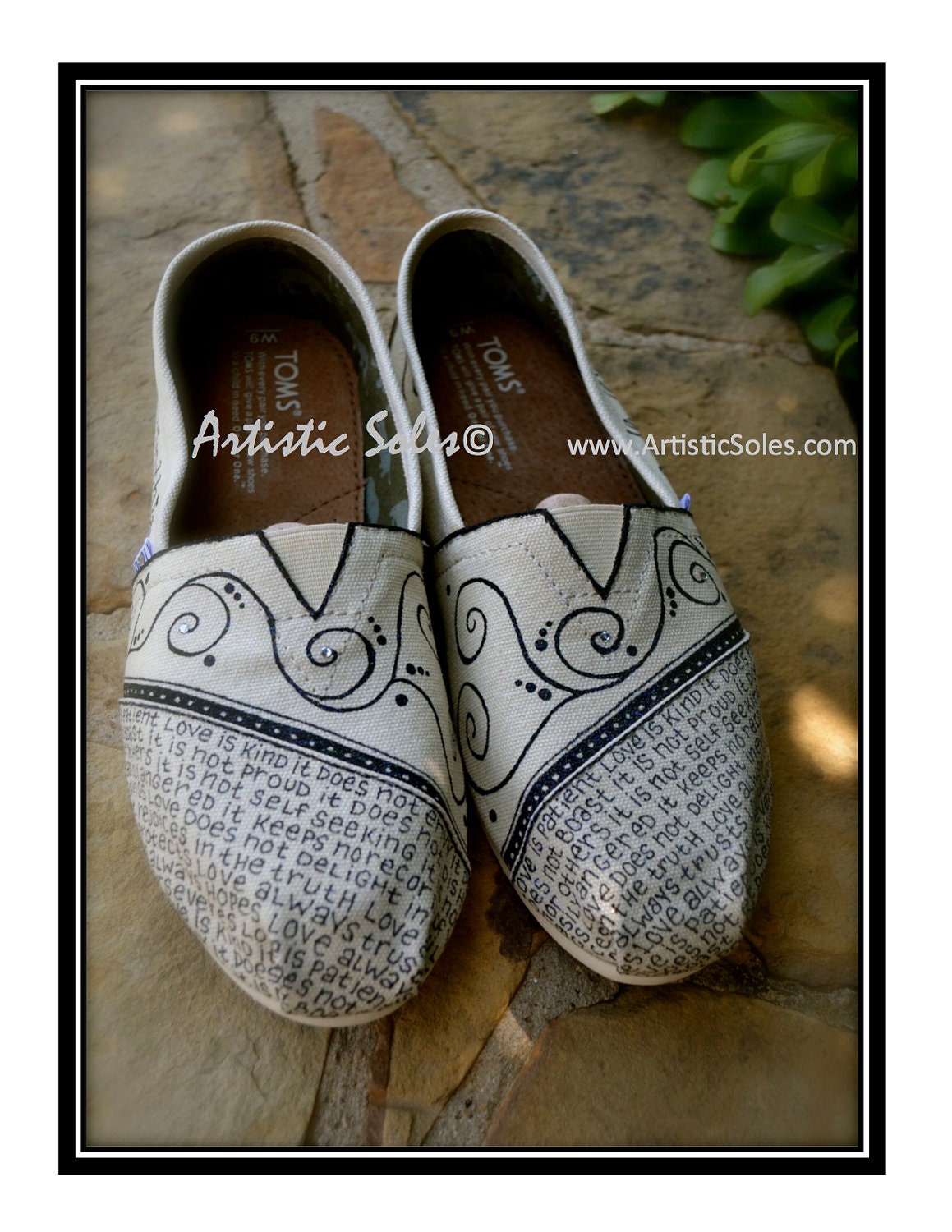 What is Love Custom TOMS Shoes II - Ivory and Black