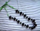 Chunky crystals necklace : Black & Green