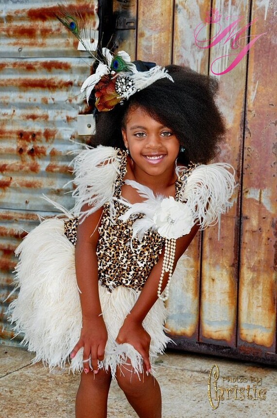 Oh-So-Purrrfect Leopard & Ostrich Feather Dress-