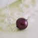 Choker Necklace Real Freshwater Pearl Dark Burgundy Mulberry Autumn Fall Sterling Silver Jewelry Complimentary Shipping
