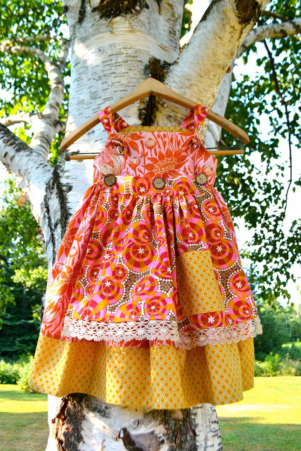 Girls Apron Knot Dress Size 4