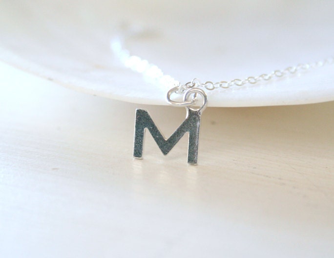 Custom Mini Initial - A Sterling Silver Necklace - Simple everyday delicate minimal jewelry