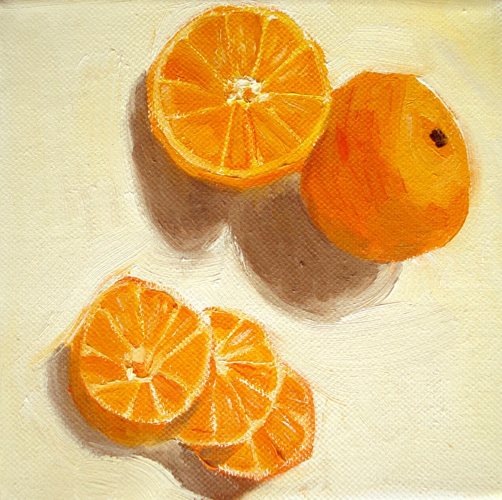 Clementines, 6x6 oil painting