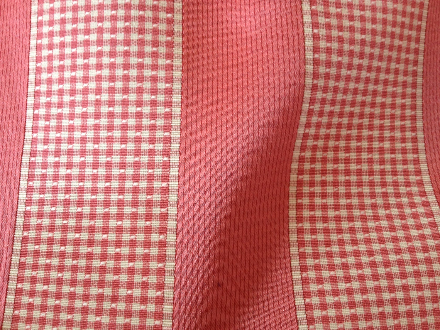 Circa fabric, home decor medium weight 54" wide, raspberry and white  stripe