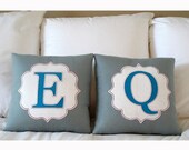 CUSTOM cut pair of 16" x 16" letter felt pillow