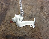 Sterling Silver Wire-haired Dachshund Pendant