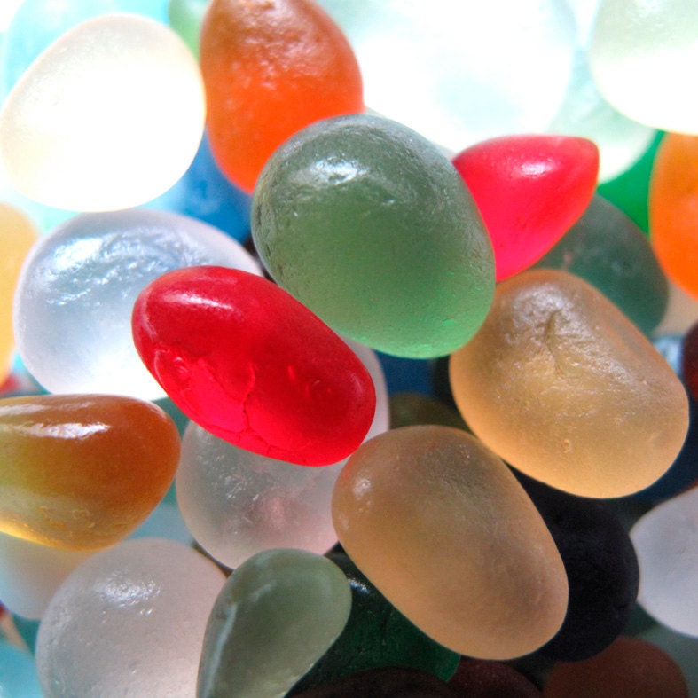 Vintage Rainbow Collection of tiny sea glass gems - Lot DC120