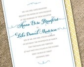 Scribble Calligraphy Wedding Invitation - Printable Option, Whimsical