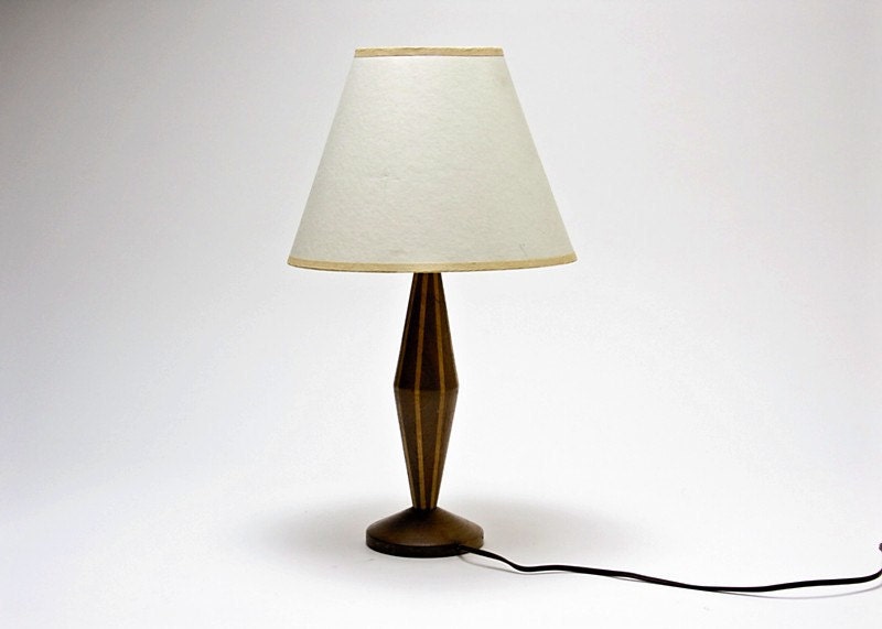 Table Lamp - Mid Century, Modern, Inlay, Vintage