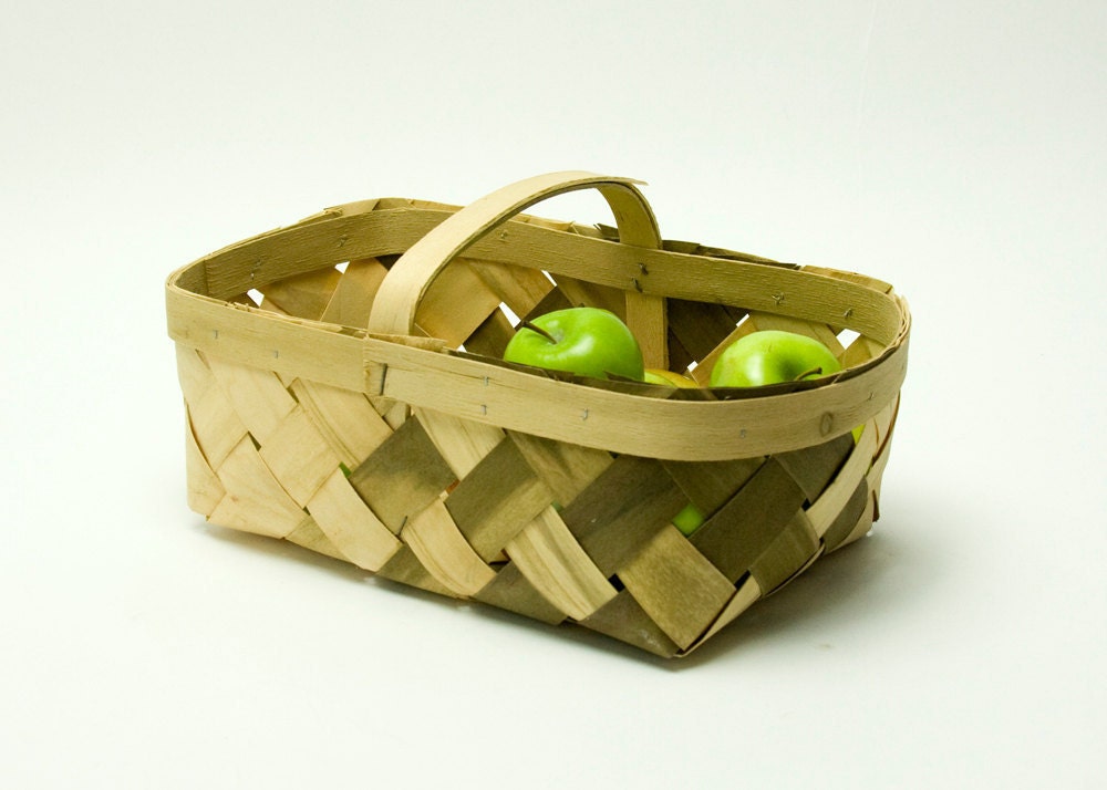 Basket - Berry, Produce, Wood, Vintage