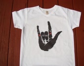 LOVE -Sign Language - I Love You - Black, White, Red - Tee shirt
