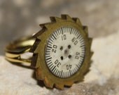 Unisex Steampunk Watch Gear Ring R 9