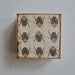 Rustic Art Block Nine Beetles Sepia Tones 5x5 art block wood block brown rust  red tile studio