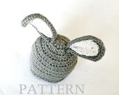 Crochet pattern pdf Bunny Hat Baby Girl Boy. Photography prop. Birthday gift 4 sizes (027)