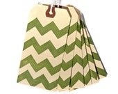 Green Chevron Gift Tags Set of 6 Handmade Packaging Gift Wrap Scrapbooking Wedding Place Cards