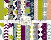 50% Off Sale Digital Paper Pack for Scrapbooking, Card Making, Invitations -Personal and Commercial Use - WinterBerries (189) Il_170x135