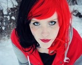 SALE - LICORICE TWIST wig // Black Red Auburn // Two Tone Wavy Scene Punk Rock Emo Hair