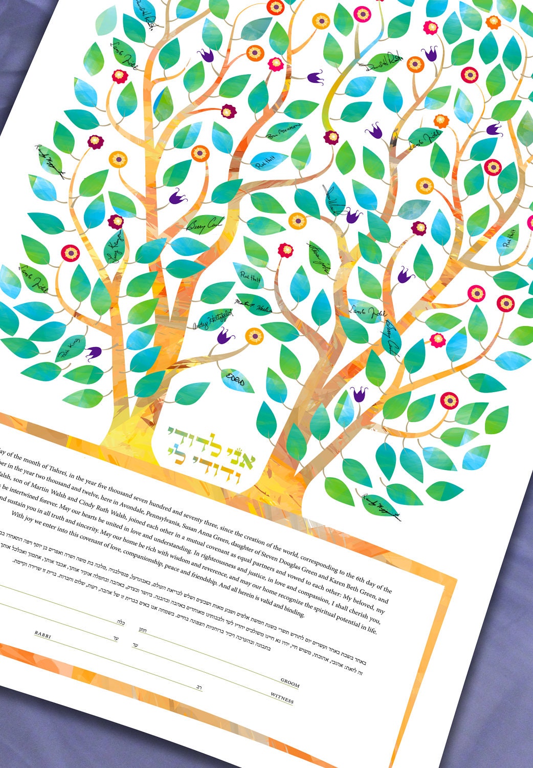 Ketubah Signing Tree - Intertwined