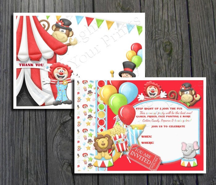 Carnival Party Invitation - Fill in the blank - INSTANT DOWNLOAD Il_170x135