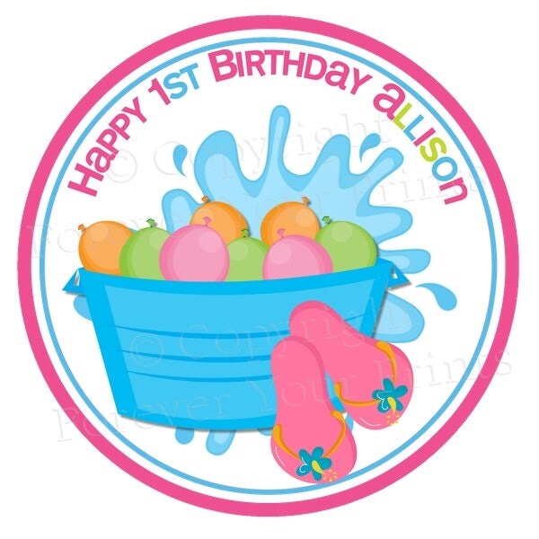 Pool Party Cupcake Toppers, Tags, Labels - DIY - You Print Il_570xn