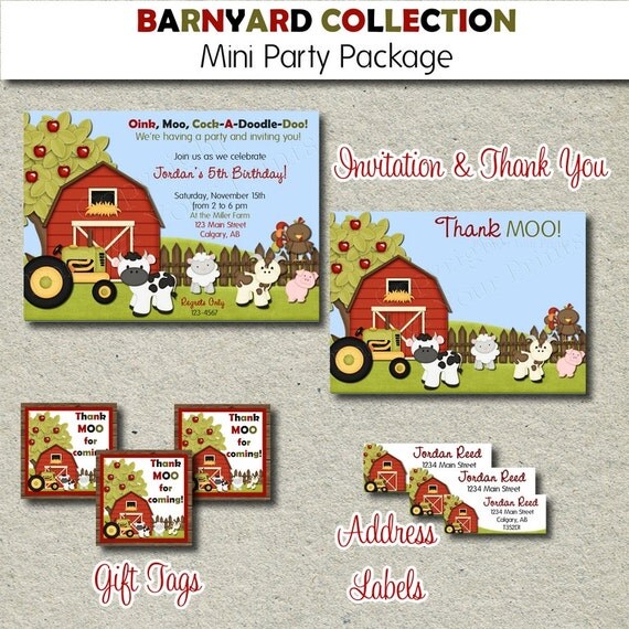 Barnyard Birthday Party Package - Farm Themed Birthday - DIY You Print Il_570xn