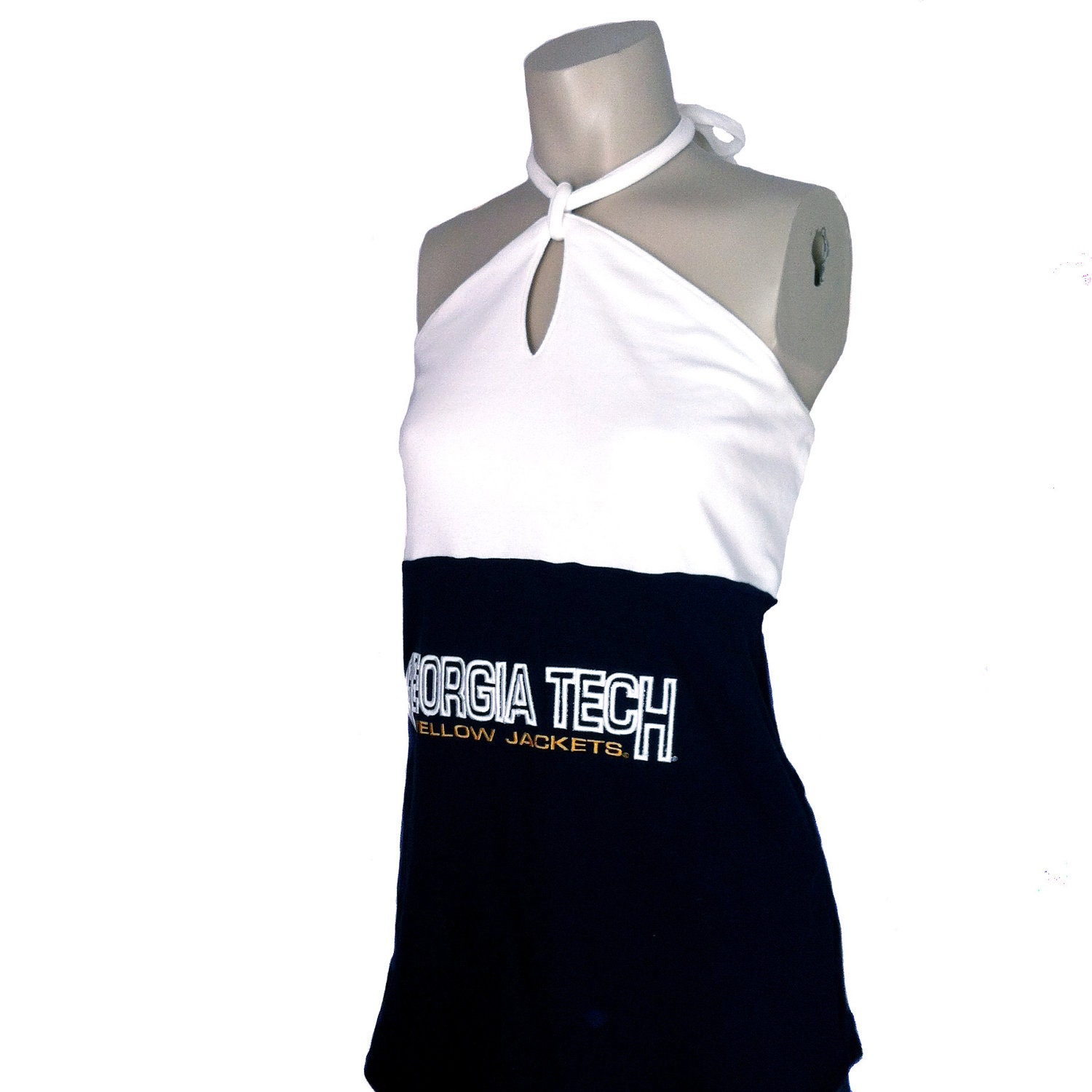 One of a Kind Gameday Halter Top made w/ Georgia Tech Tshirt - XLarge - Free Shipping