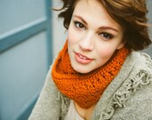 Crocheted Infinity Cowl in Rust